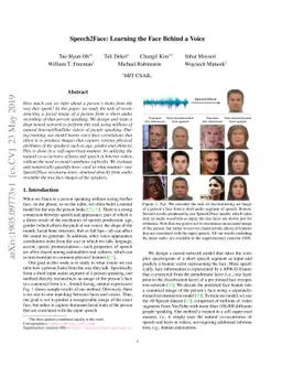 Speech2Face: Learning the Face Behind a Voice