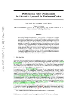 Distributional Policy Optimization: An Alternative Approach for
  Continuous Control