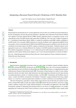 Interpreting a Recurrent Neural Network's Predictions of ICU Mortality
  Risk