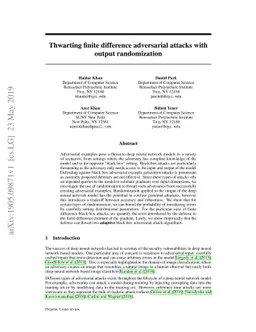 Thwarting finite difference adversarial attacks with output
  randomization