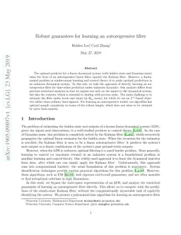 Robust guarantees for learning an autoregressive filter