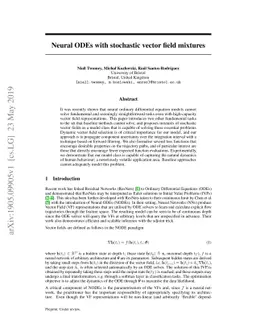 Neural ODEs with stochastic vector field mixtures