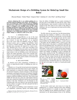 Mechatronic Design of a Dribbling System for RoboCup Small Size Robot