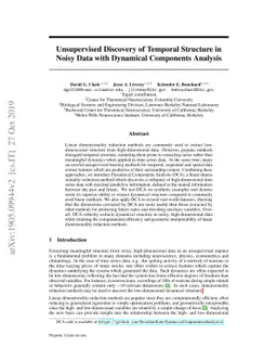 Unsupervised Discovery of Temporal Structure in Noisy Data with
  Dynamical Components Analysis