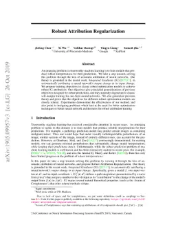 Robust Attribution Regularization