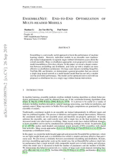 EnsembleNet: End-to-End Optimization of Multi-headed Models