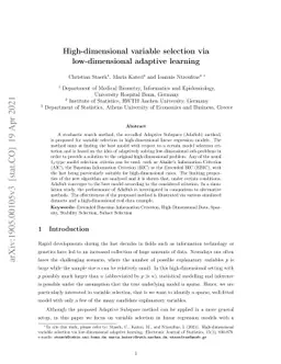 High-dimensional variable selection via low-dimensional adaptive
  learning