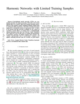 Harmonic Networks with Limited Training Samples