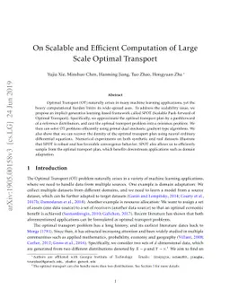 On Scalable and Efficient Computation of Large Scale Optimal Transport