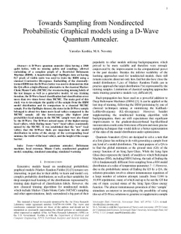 Towards Sampling from Nondirected Probabilistic Graphical models using a
  D-Wave Quantum Annealer
