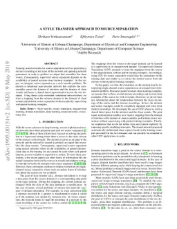 A Style Transfer Approach to Source Separation