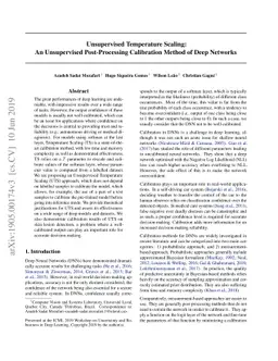 Unsupervised Temperature Scaling: An Unsupervised Post-Processing
  Calibration Method of Deep Networks