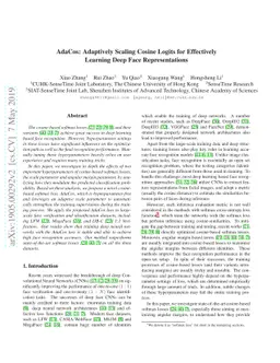 AdaCos: Adaptively Scaling Cosine Logits for Effectively Learning Deep
  Face Representations