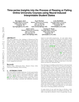 Time-series Insights into the Process of Passing or Failing Online
  University Courses using Neural-Induced Interpretable Student States