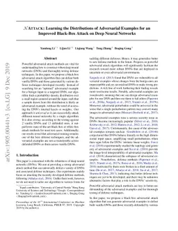 NATTACK: Learning the Distributions of Adversarial Examples for an
  Improved Black-Box Attack on Deep Neural Networks