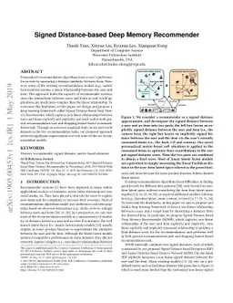 Signed Distance-based Deep Memory Recommender