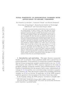 Total positivity in exponential families with application to binary
  variables