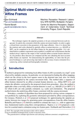 Optimal Multi-view Correction of Local Affine Frames