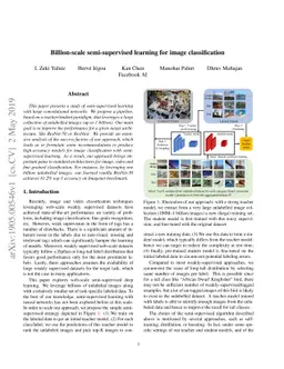 Billion-scale semi-supervised learning for image classification