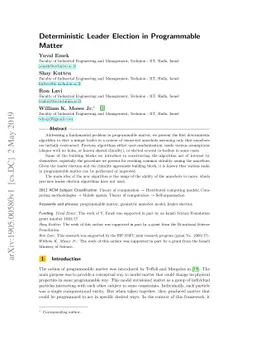 Deterministic Leader Election in Programmable Matter