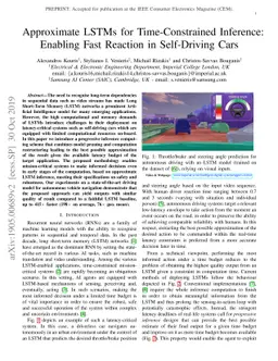Approximate LSTMs for Time-Constrained Inference: Enabling Fast Reaction
  in Self-Driving Cars