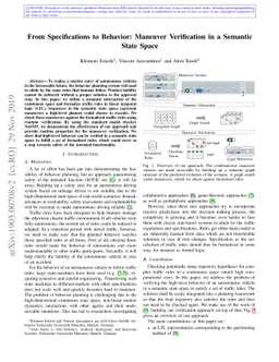From Specifications to Behavior: Maneuver Verification in a Semantic
  State Space