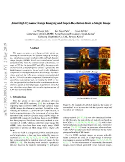 Joint High Dynamic Range Imaging and Super-Resolution from a Single
  Image