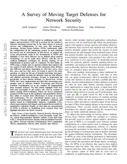 A Survey of Moving Target Defenses for Network Security