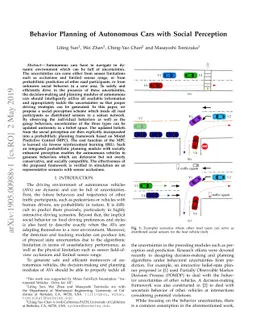 Behavior Planning of Autonomous Cars with Social Perception