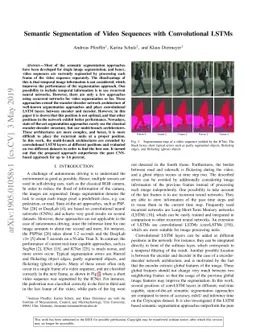 Semantic Segmentation of Video Sequences with Convolutional LSTMs