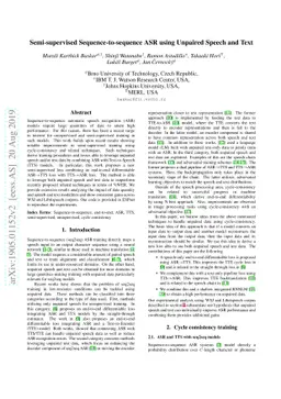 Semi-supervised Sequence-to-sequence ASR using Unpaired Speech and Text