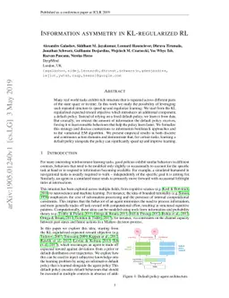 Information asymmetry in KL-regularized RL