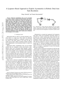 A Lyapunov-Based Approach to Exploit Asymmetries in Robotic Dual-Arm
  Task Resolution