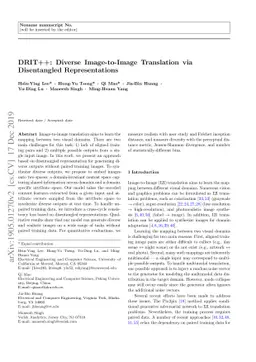 DRIT++: Diverse Image-to-Image Translation via Disentangled
  Representations