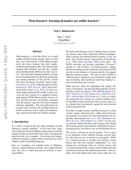 Meta-learners' learning dynamics are unlike learners'