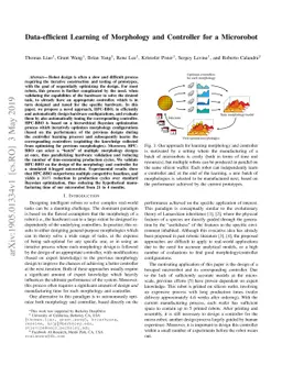 Data-efficient Learning of Morphology and Controller for a Microrobot