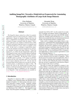 Auditing ImageNet: Towards a Model-driven Framework for Annotating
  Demographic Attributes of Large-Scale Image Datasets