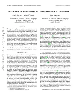 Deep Tensor Factorization for Spatially-Aware Scene Decomposition