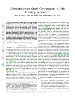 Clustering-aware Graph Construction: A Joint Learning Perspective