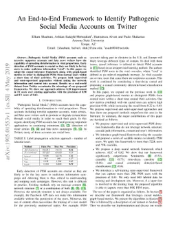 An End-to-End Framework to Identify Pathogenic Social Media Accounts on
  Twitter