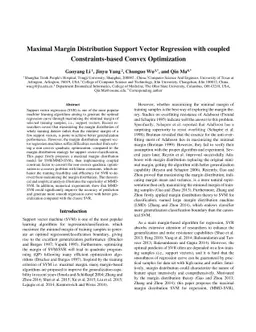 Maximal Margin Distribution Support Vector Regression with coupled
  Constraints-based Convex Optimization
