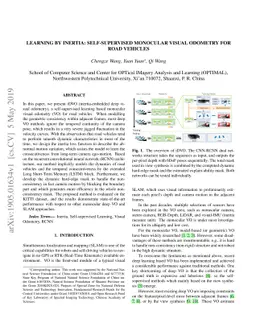 Learning by Inertia: Self-supervised Monocular Visual Odometry for Road
  Vehicles
