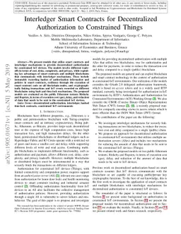 Interledger Smart Contracts for Decentralized Authorization to
  Constrained Things