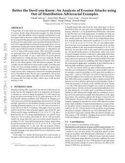 Better the Devil you Know: An Analysis of Evasion Attacks using
  Out-of-Distribution Adversarial Examples