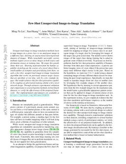 Few-Shot Unsupervised Image-to-Image Translation
