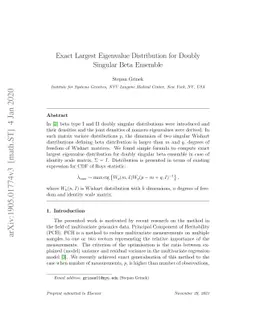 Exact Largest Eigenvalue Distribution for Doubly Singular Beta Ensemble