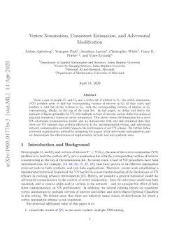 Vertex Nomination, Consistent Estimation, and Adversarial Modification