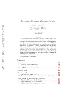 Estimating Piecewise Monotone Signals