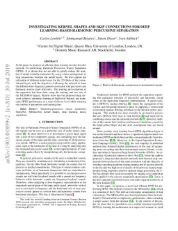 Investigating kernel shapes and skip connections for deep learning-based
  harmonic-percussive separation