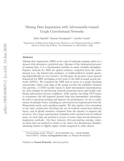 Missing Data Imputation with Adversarially-trained Graph Convolutional
  Networks